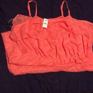 New with tags: coral crochet maxi dress for sale!